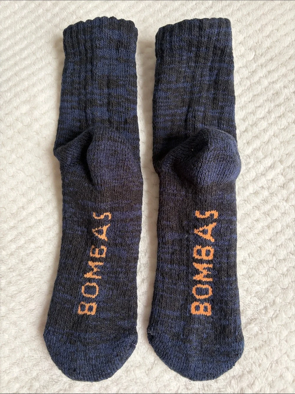 NWOT Bombas Women's Chunky Ragg Half Calf Navy/Black Sock - Unisex Large